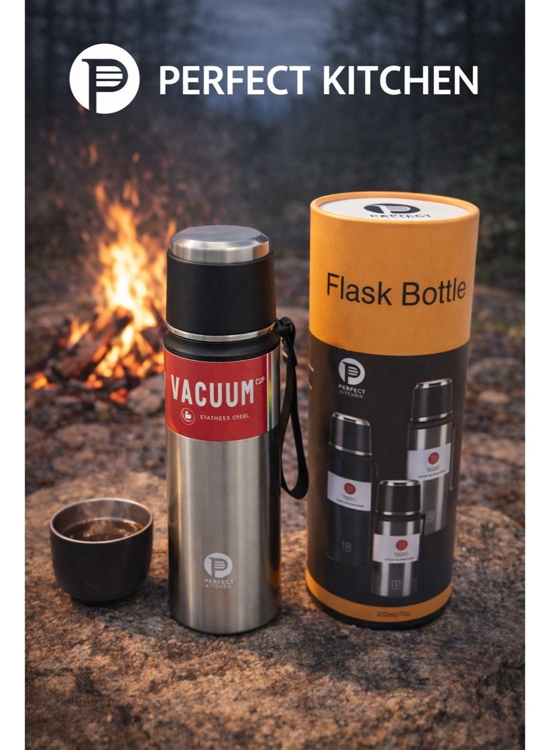 PERFECT KITCHEN Vacuum Stainless Steel Flask Bottle 820ML SILVER Saves heat up to 12 hours - Image 1